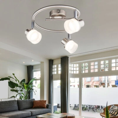 Spotrondell Lampada Da Soffitto Faretto Orientabile Nichel Opaco LED Cromo - Immagine 1 di 4