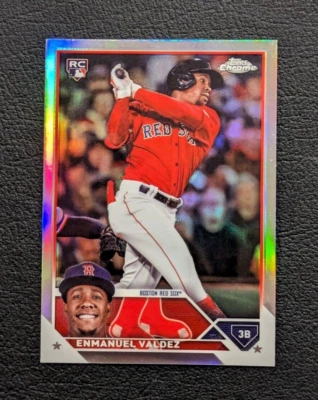 2023 Topps Chrome Update Enmanuel Valdez Refractor Rookie RC #USC19 Red Sox - Image 1 of 2