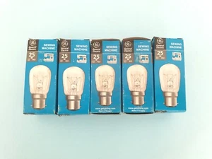 Pygmy Bulb, Sewing Machine etc., 5x GE brand, 220-250V, 25W, BC/B22 - Picture 1 of 5