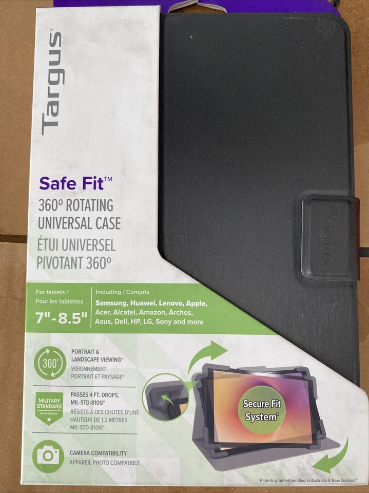 Estuche Universal Giratorio Targus Negro SafeFit 7 - 8.5" - Negro Modelo THZ78 Foto 1 de 2