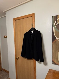 Calvin Klein Size 10 Solid Black One-Button Long Sleeve Blazer - EUC - Picture 1 of 4