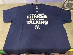 New York Yankees World Series 2009 Baseball Sz 2XL navy 27 rings Majestic - Picture 1 of 5
