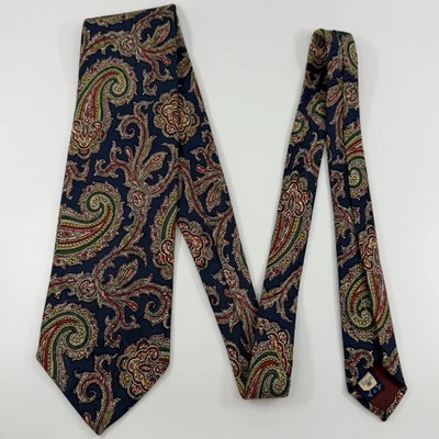 Polo Ralph Lauren Bloqueado a Mano en Inglaterra Temprano Vintage Paisley Madder Corbata Ancha Foto 1 de 4