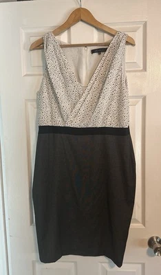 Vestido envolvente sin mangas Anne Klein con corpiño de lunares para mujer talla 16” Foto 1 de 3