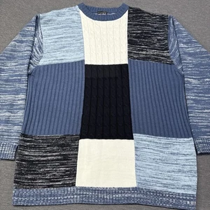 Vintage Southpole XL Patchwork Knit Sweater Men’s Y2K 90s Streetwear Korea - Picture 1 of 8