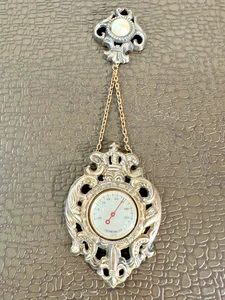 Ornate Metal Wall Hanging Thermometer - Picture 1 of 4