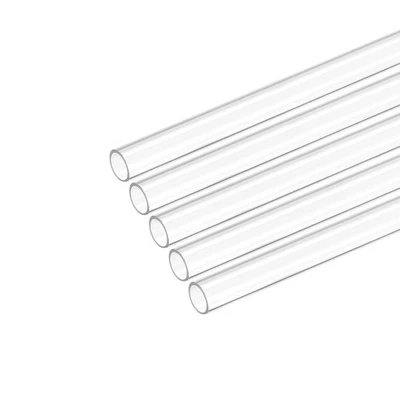 Plastic Pipe Rigid Tube Clear 0.31"(8mm) ID 0.4"(10mm) OD 17" (425mm), 5pcs - Изображение 1 из 4