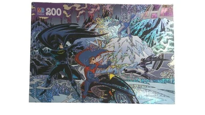 Vintage Batman Animated Series MB Puzzle 200 Pc Holographic Mr. Freeze DC Comics - Image 1 of 3