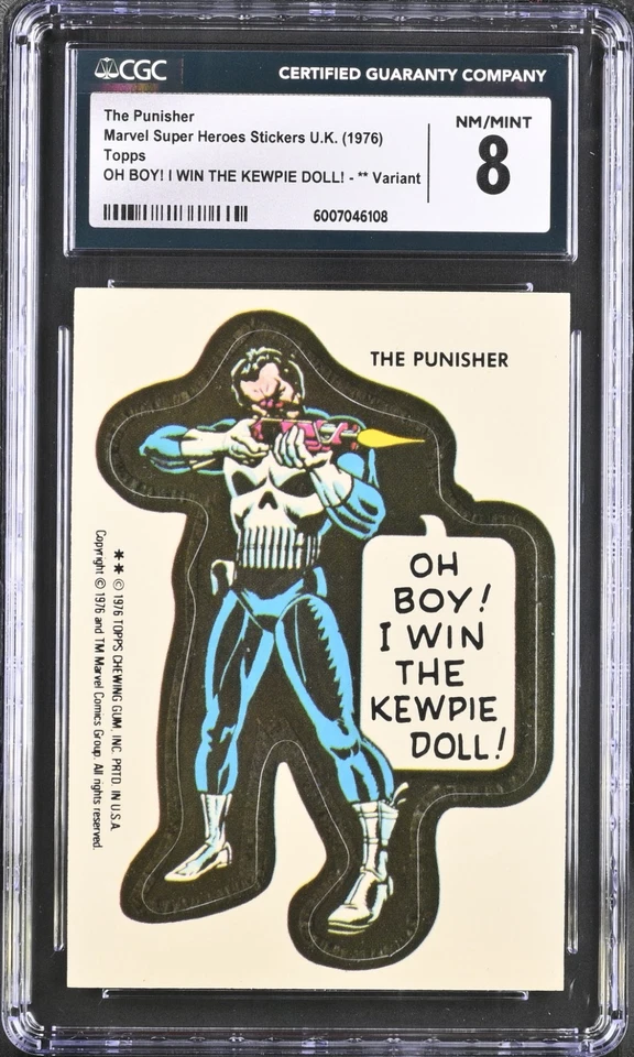 1976 Topps Marvel Super Heroes Stickers - The Punisher - CGC 8 NM/MT - Image 1 of 1