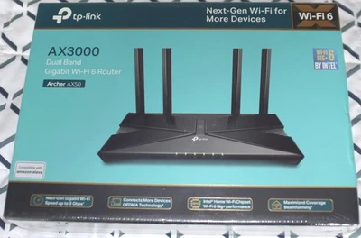 TP-LINK ARCHER AX50 NEW SEALED AX3000 Dual Band Gigabit 3 Gbps Wi-Fi 6 Router - Image 1 of 4
