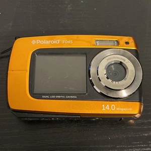 Polaroid iF045 14.0 MP Dual Screen Waterproof Digital Camera Orange Untested - Picture 1 of 6