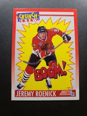 1991 Score Hockey Jeremy Roenick "Crunch Crew" #305 Blackhawks - Image 1 of 2