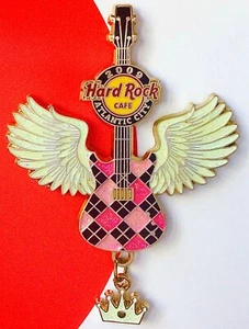 2009 HARD ROCK CAFE ATLANTIC CITY WING GUITAR SERIES DANGLE LE PIN - Picture 1 of 1