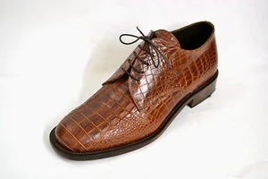 SCARPE UOMO ARTIGIANALI SU MISURA VERA PELLE STAMPATA COCCODRILLO MADE ITALY  - Imagen 1 de 8