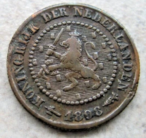 Netherlands 1898 1/2 (Half) Cent. Semi-Key Date. - Picture 1 of 3