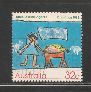 Australia #1102 (A398) VF USE - 1988 32c Nativity Scene, by Danielle Hush, Age 7 - Picture 1 of 1