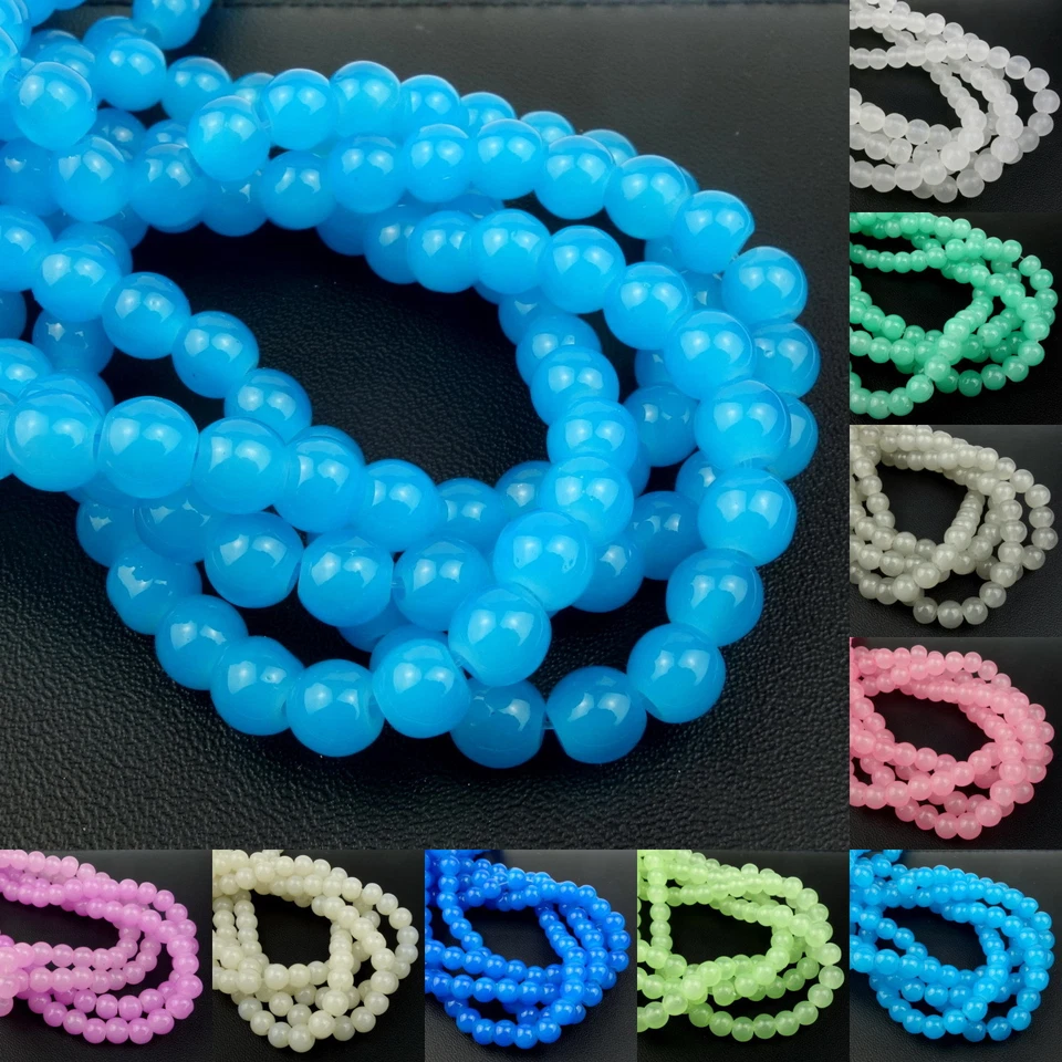 Glasperlen Glas Perlen Schmuckperlen rund Kugel pastelfarben 6mm 135 Stück - Bild 1 von 1