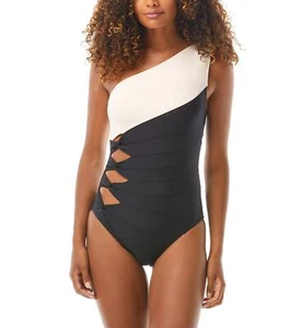 Carmen Marc Valvo ESF10511 Women's One-Shoulder One-Piece Swimsuit Size 12 - Picture 1 of 3