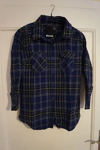 Bench Blau Neongelb karierte Bluse Hemd M 38 Baumwolle Holzfäller Damen - Bild 1 von 4