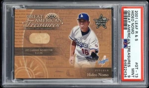 Hideo Nomo 2001 Leaf Rookies and Stars Great Relic No-Hitter Ball PSA 9 MINT - Picture 1 of 2