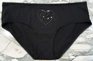 NEU Victoria Secret Pailletten Herz Baumwolle Modal Hiphugger - schwarz - XXL - Bild 1 von 3