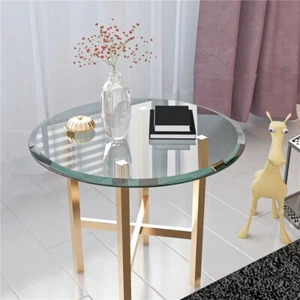 24"-36" Inch Round Tempered Glass Table Top 1/2'' Thick Beveled Polished Edge - Picture 1 of 16