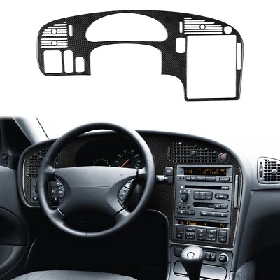 Cubierta de panel de consola velocímetro tablero de fibra de carbono real para Saab 9-5 1999-05 Foto 1 de 4