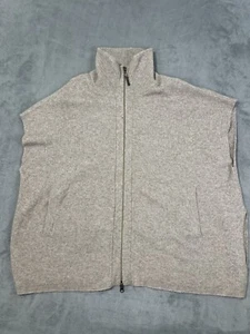 Kinross Cashmere Sweater Womens 2X Beige WoolBlend Full Zip Sleeveless - Picture 1 of 9