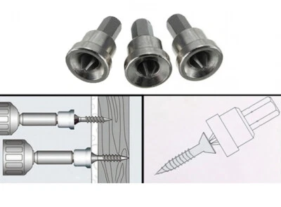 6pcs 25mm S2 Drywall Plasterboard Countersink Screw Dimpler Adapter - image 1 of 2