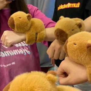 1x Capybara Slap Bracelet Stuffed Animal Plush Capybara Snap Bracelet Gift - Picture 1 of 6