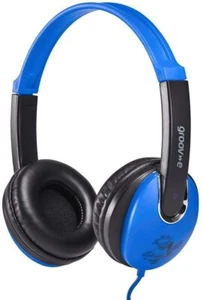 Groov-e Kidz On-Ear DJ Style Headphones Adjustable Headband Blue/Black - GV590BB - Picture 1 of 6