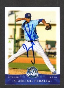 2014 GRANDSTAND #44  Starling Peralta  DAYTONA CUBS  SIGNED AUTOGRAPH AUTO COA