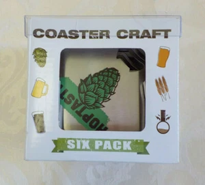 Coaster Craft Beer Coasters Six Pack NIB Stainless Steel Bottle Opener Coaster - Picture 1 of 12