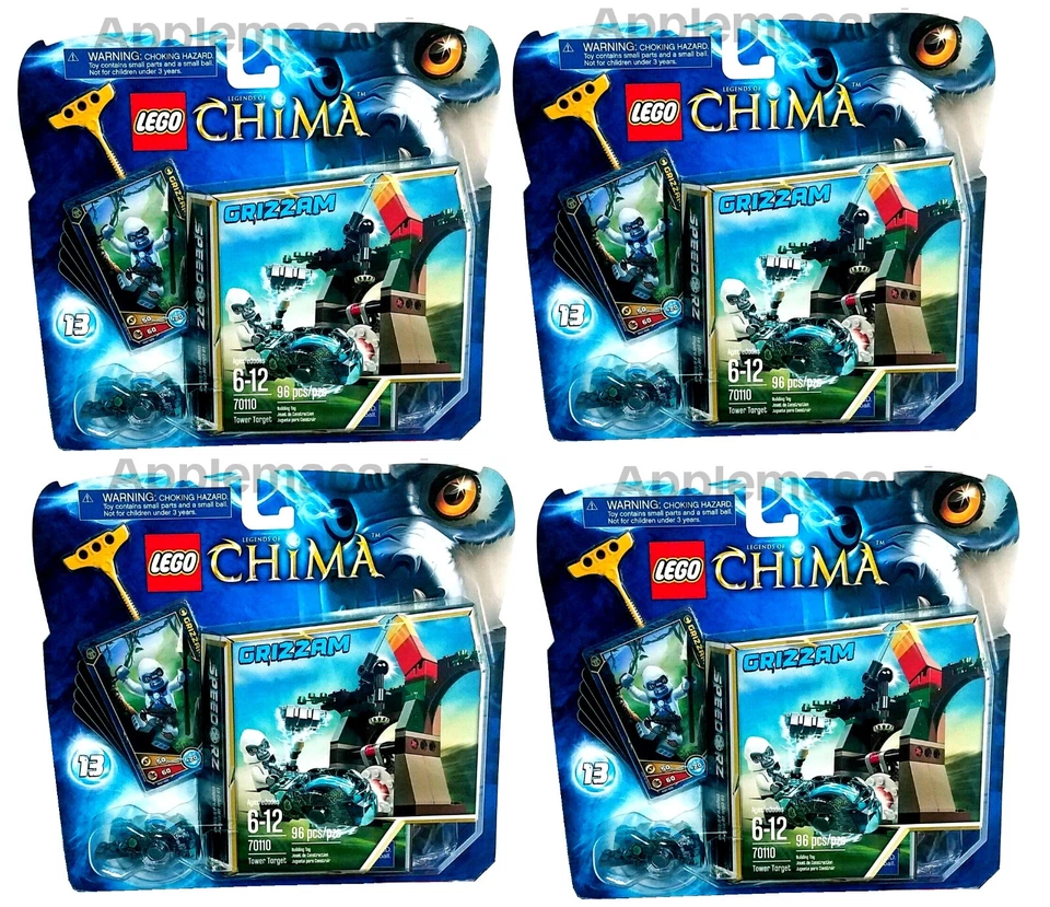 4 LEGO 70110 Tower Target Legends of Chima Speedorz Speeders Grizzam Minifigure - Image 1 of 1