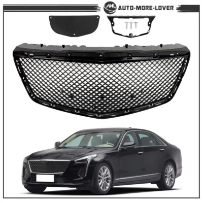 Parachoques delantero capó parrilla ABS negro para Cadillac CTS sedán estilo B 2014-2019 Foto 1 de 4