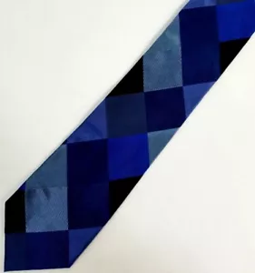 Alfani Herren Seide blau geometrisches Muster Krawatte 3" x 59" - Bild 1 von 7