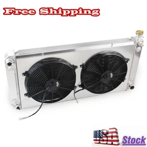 3Row 34" Radiator&Fan For 1988-2000 1989 Chevy C/K GMC C1500 C2500 C3500 CC1520 - Picture 1 of 10