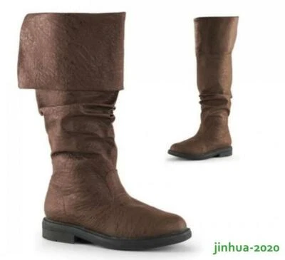 Mens Hood Boots Cosplay Casual Pull On Knee High Boots Riding Shoes Oversize Sz - Image 1 of 3