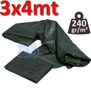 Telo telone occhiellato impermeabile mt 3x4 VERDE - 240 gr / m² - Imagen 1 de 1