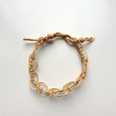 Unisex Men's Womens's Hemp Loop Bracelet Artisan Handcrafted 9.75" Long - Image 1 of 3