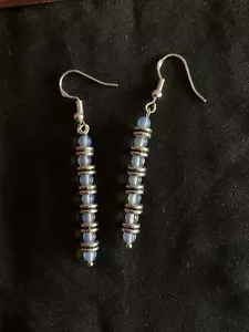 Moonstone (Opalite) And Tibetan Silver Earrings One Of A Kind - Picture 1 of 5