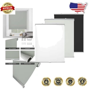 Thermal Insulated Blackout Roller Blinds - Safe & Stylish 24" x 72" - Picture 1 of 9