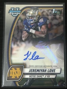 2024 Bowman University Chrome Jeremiyah Love Notre Dame Rookie Auto - Picture 1 of 4
