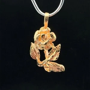14K Gelbgold Rose Blume Anhänger / Charm 1,9 Gramm (WCP031612) - Bild 1 von 3