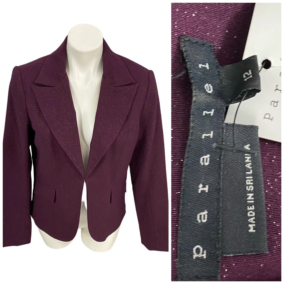 Blazer Parallel Mujer 12 Púrpura Mancha Chaqueta Vacaciones Oficina Informal Trabajo Fiesta Foto 1 de 4