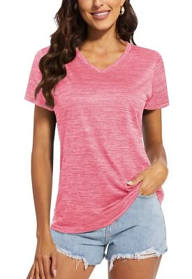 Camisetas femininas UPF50+ manga curta secagem rápida caminhada academia treino camisetas casuais - Imagem 1 de 4