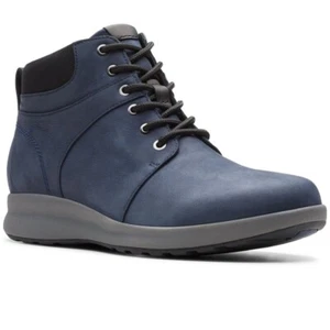 CLARKS Unstructured Un Adorn Walk Ladies Navy Nubuck Leather Boots UK 3D EU 35.5 - Picture 1 of 8