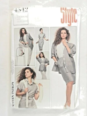 Style 4542 sewing pattern Suit with jacket skirt trousers blouse Size 8-12 UNCUT - Image 1 of 2