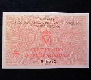 *GUTSE* CERTIFICADO DE AUTENTICIDAD B´92, "BALONCESTO" - Imagen 1 de 1