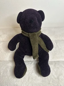 Oso de peluche de felpa púrpura de granero de cerámica verde bufanda chenilla con peso 15" NUEVO - Imagen 1 de 8